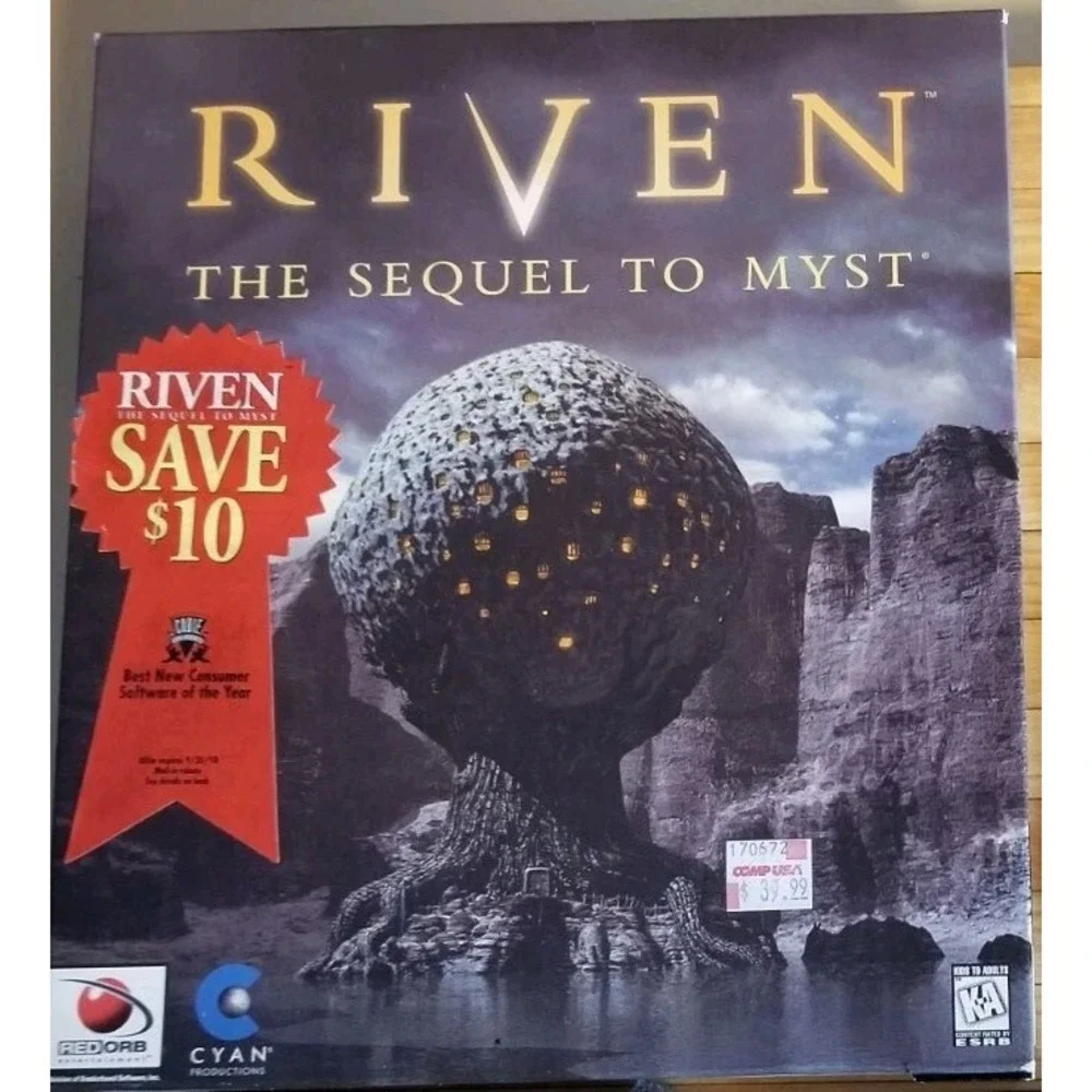 Riven The Sequel to Myst PC CD-ROM Big Box Set NIB New Sealed Complete Cyan 1997